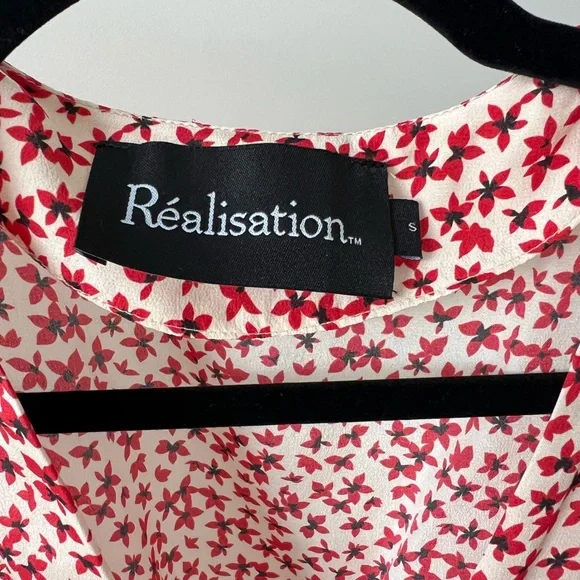 Red Floral Silk Dress by Realisation - Picture 3 of 8